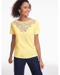 Talbots - Burnout Jersey Short Sleeve Top - Lyst