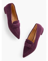 Talbots - Scarlet Suede Pointed Toe Loafers - Lyst