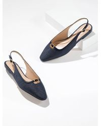 Talbots - Whitley Shimmer Raffia Slingback Flats - Lyst