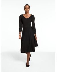 Talbots - Merino Wool V-neck Pleated Dress - Lyst