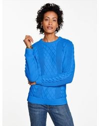 Talbots - Cable Knit Crewneck Sweater - Lyst