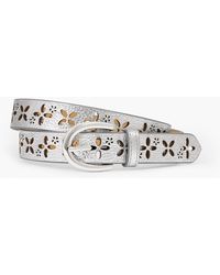 Talbots - Perforated Floral Leather Belt - Lyst