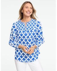 Talbots - Pintuck Lace Voile Top - Lyst