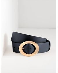 Talbots - Nappa Sculpted Buckle Belt - Lyst