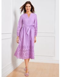 Talbots - Placed Eyelet Fit & Flare Shirtdress - Lyst