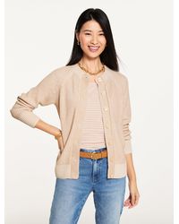 Talbots - Shaker Stitch Crewneck Cardigan Sweater - Lyst