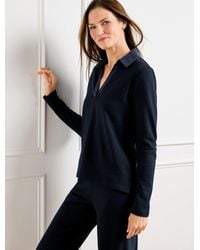 Talbots - Seaside French Terry Johnny Collar Pullover Sweater - Lyst