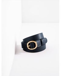 Talbots - Bamboo Buckle Leather Belt - Lyst
