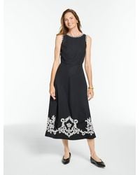 Talbots - Poplin Embroidered Fit & Flare Dress - Lyst