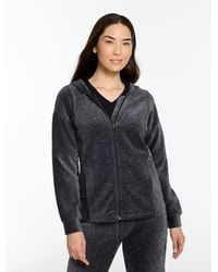 Talbots - Sky Lounge Velour Sparkle Full-zip Hoodie - Lyst