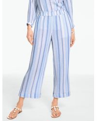Talbots - Cotton Gauze Straight Crop Pull-on Pants - Lyst