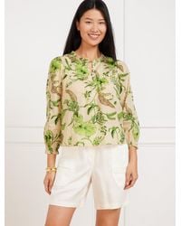 Talbots - Lace Trim Pintuck Top - Lyst