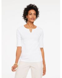 Talbots - Elbow Sleeve Split Neck T-shirt - Lyst