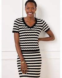 Talbots - Pointelle Stripe Short Sleeve Sweater - Lyst