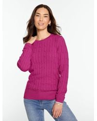 Talbots - Soft Cable Knit Crewneck Sweater - Lyst