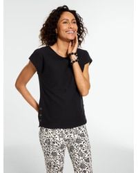 Talbots - Jacquard Side Button T-shirt - Lyst