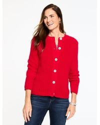 Talbots - Shaker Stitch Crewneck Cardigan Sweater - Lyst