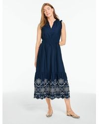 Talbots - Eyelet Poplin Fit & Flare Dress - Lyst