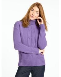 Talbots - Cable Knit Turtleneck Sweater - Lyst