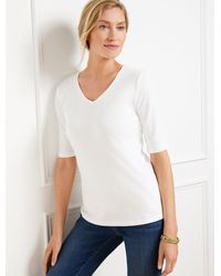 Talbots - Pima Cotton V-neck T-shirt - Lyst
