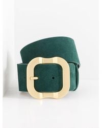 Talbots - Carved Buckle Suede Belt - Lyst