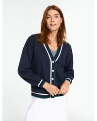 Talbots - Piqué Tennis Cardigan Sweater - Lyst