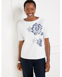 Talbots - Elbow Sleeve Bateau Neck T-shirt - Lyst