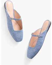 Talbots - Sloan Mary Jane Denim Mules - Lyst