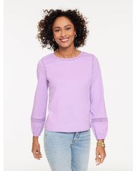 Talbots - Modern Romance Lace Trim Top - Lyst