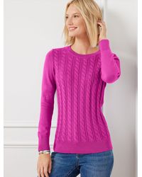 Talbots - Soft Cable Knit Crewneck Sweater - Lyst