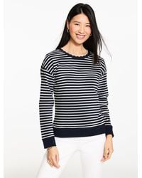Talbots - Scalloped Trim French Terry Sweatshirt - Lyst