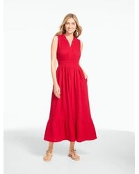 Talbots - Sleeveless Smocked Waist Gauze Dress - Lyst