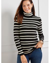 Talbots - Puff Sleeve Ribbed Turtleneck Top - Lyst