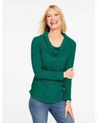 Talbots - Soft Waffle Knit Cowl-neck Pullover Sweater - Lyst