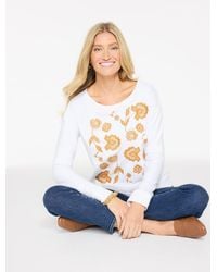 Talbots - Embroidered Drop Shoulder Sweatshirt - Lyst