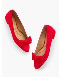 Talbots - Edison Bow Suede Flats - Lyst