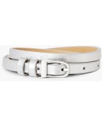 Talbots - Slim Metallic Leather Belt - Lyst