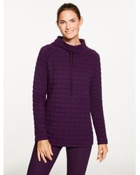 Talbots - Grid Quilt Funnel Neck Pullover Sweater - Lyst