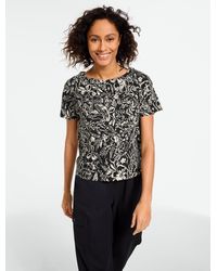 Talbots - Button Back V-neck Slub T-shirt - Lyst