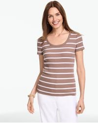 Talbots - Ribbed Scoop Neck T-shirt - Lyst