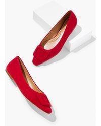 Talbots - Whitley Buckle Suede Flats - Lyst