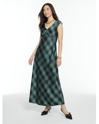 Talbots - Satin V-neck Midi Dress - Lyst