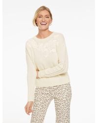 Talbots - Embroidered Crewneck Sweater - Lyst