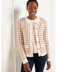 Talbots - Textured Stitch Crewneck Cardigan Sweater - Lyst