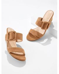 Talbots - Royce Buckle Wedge Sandals - Lyst