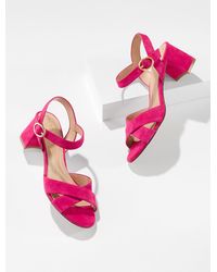 Talbots - Myra Suede Block Heel Sandals - Lyst