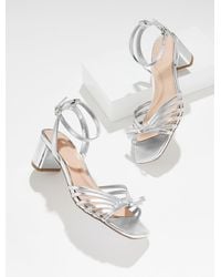 Talbots - Lily Strappy Metallic Nappa Block Heel Sandals - Lyst