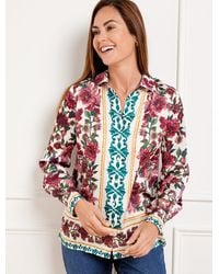 Talbots - Soft Satin Charmeuse Button Front Shirt - Lyst