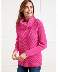 Talbots - Chevron Stitch Cowlneck Pullover Sweater - Lyst