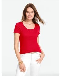 Talbots - Ribbed Scoop Neck T-shirt - Lyst